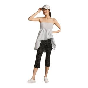 Anthropologie Maeve Structured Bombshell Capri Polka Dot Pants 6 NWT